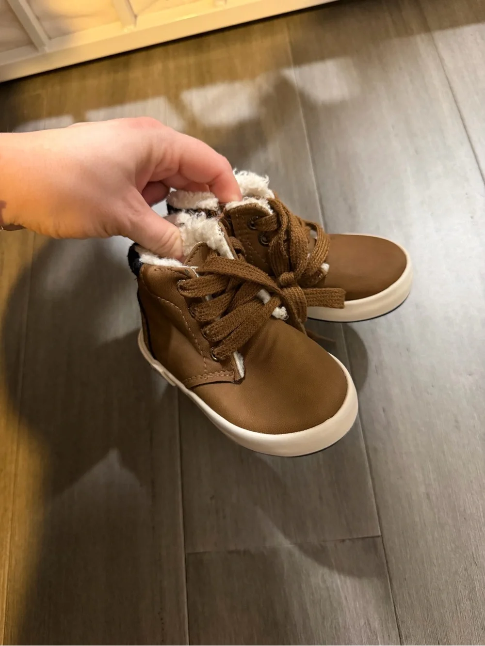 Nautica Kids Brown Faux-Fur Lined High-Top Boots
